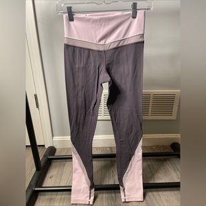 Athleta pink and gray mesh leggings XS